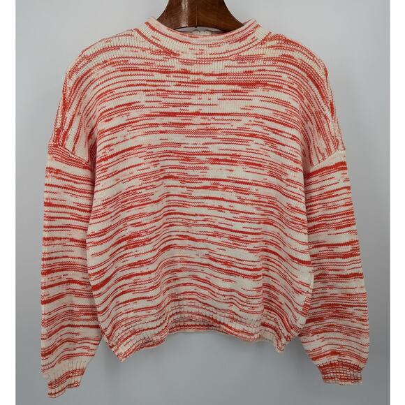 Nine West XXL Red White Abstract Knit Sweater Gen Z Cozy Cottagecore Dopamine - Picture 1 of 4